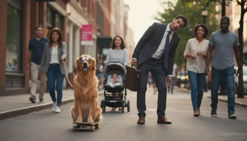 Illustration of double taker: Someone who looks twice in surprise.