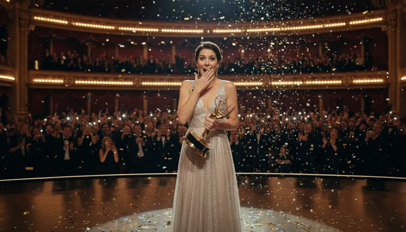 Illustration of emmy: An award for excellence in television.