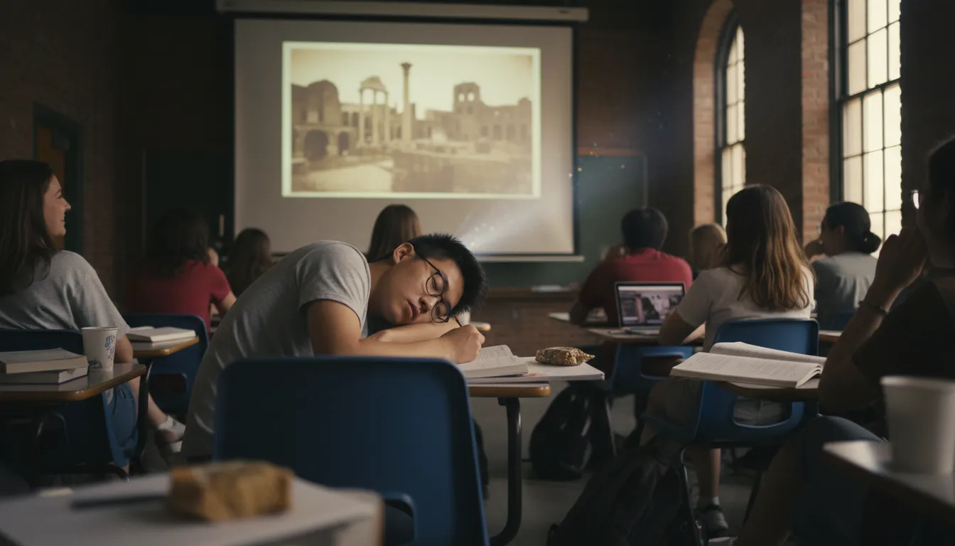 Illustration of doze off: To fall asleep for a short time without meaning to.