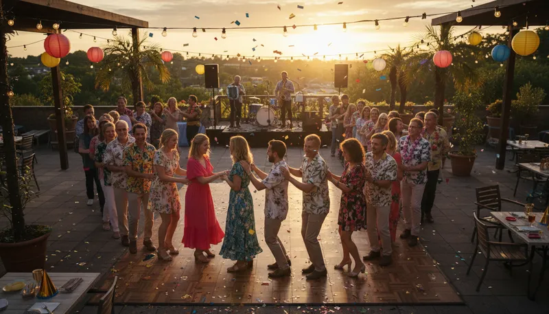 Illustration of conga: A lively dance originating from Cuba.