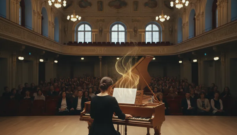 Illustration of harpsichord: A musical instrument similar to a piano.