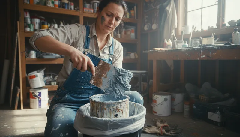 Illustration of slop out: to remove waste or liquid messily