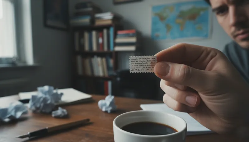 Illustration of could be written on the back of a postage stamp: very little information or detail.