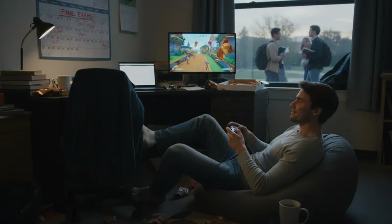 Illustration of slack off: To avoid work or responsibilities.