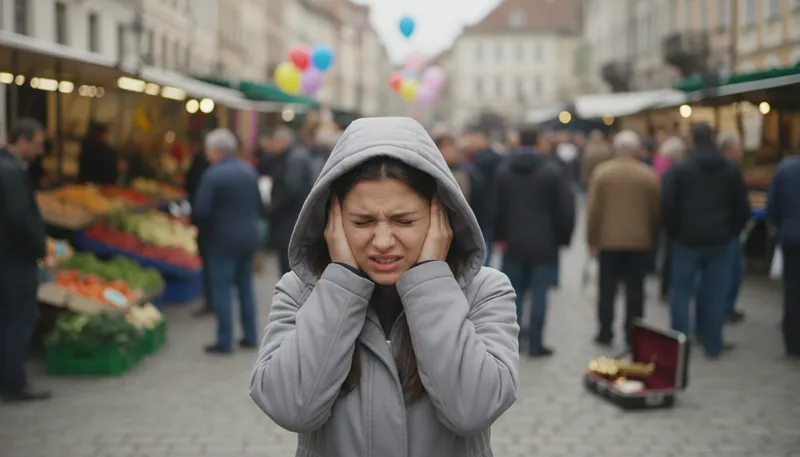 Illustration of hypersensitivity: Excessive sensitivity to stimuli or situations.