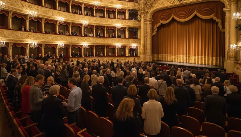 Illustration of theater: A place where plays and performances are shown.