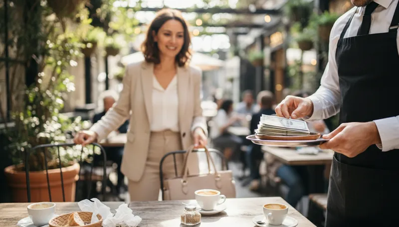 Illustration of gratuity: A tip given for service.