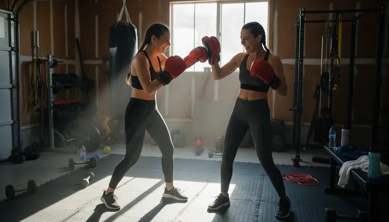 Illustration of box: to fight with fists