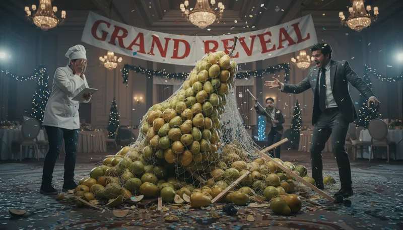 Illustration of go pear-shaped: Things go wrong or fail.