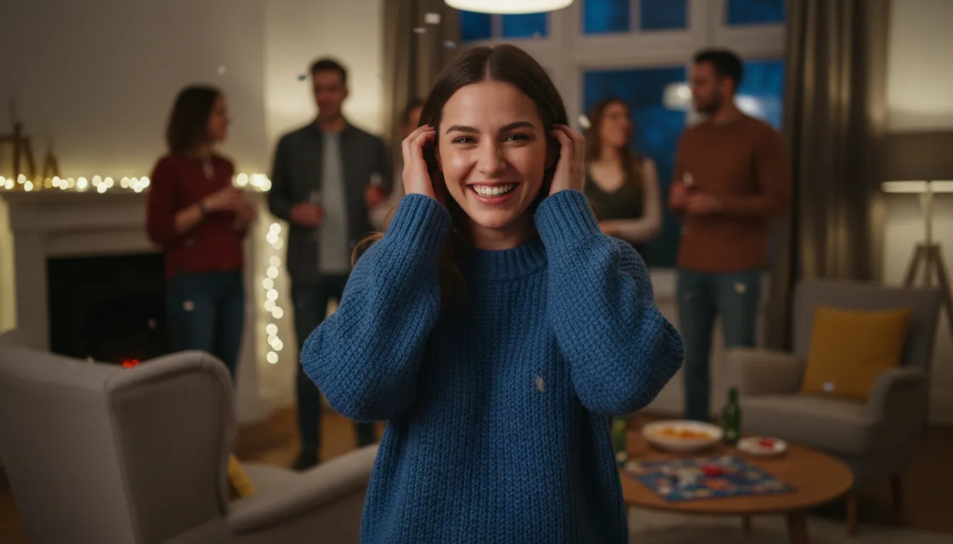 Illustrazione di pullover: a warm sweater put on from the top
