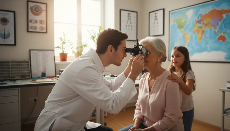 Illustration of optometry: The practice of eye care and vision.