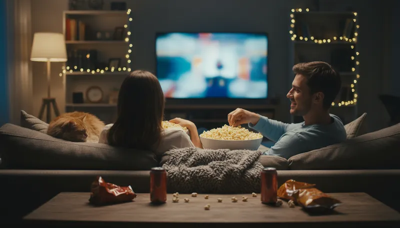 Illustration of popcorn movie: A light, entertaining film.