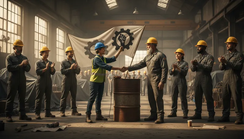 Illustration of union: an organization of workers