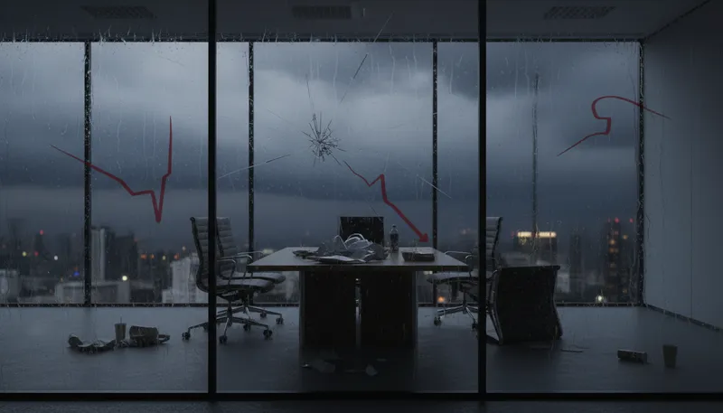 Illustration of the handwriting is on the wall: clear signs of impending failure.