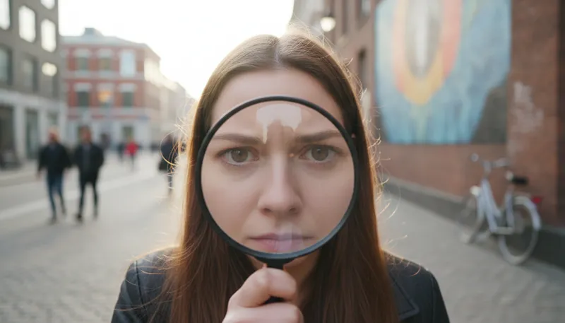 Illustration of see past the end of one's nose: fail to see the bigger picture