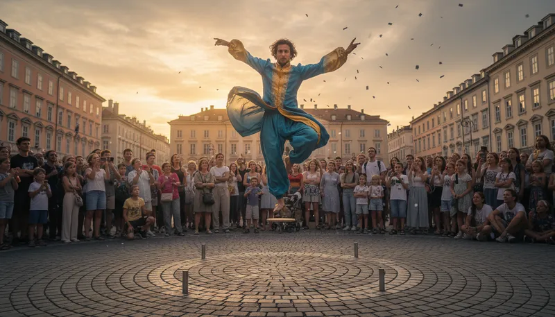 Illustration of dance on nothing: to perform without any support or resources