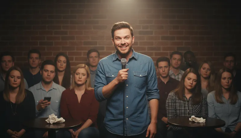 Illustration of unfunny: Not amusing or lacking humor.