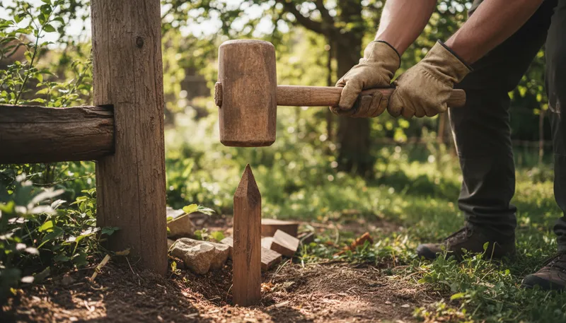 Illustration of mallet: A hammer with a large, soft head.