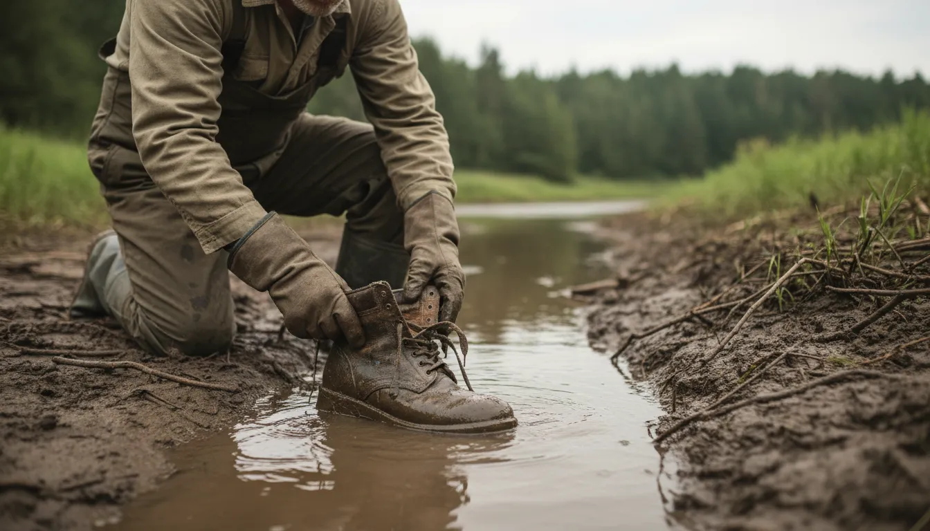 Иллюстрация boot: A sturdy shoe that covers the ankle or higher.