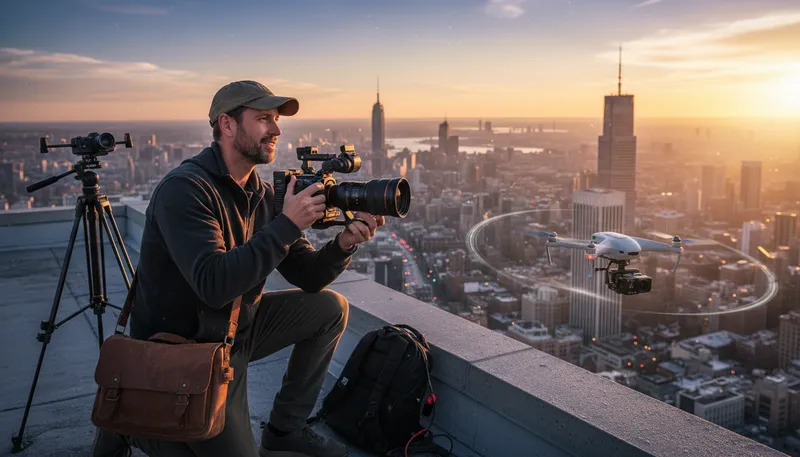 Illustration of filmmaker: A person who makes movies.