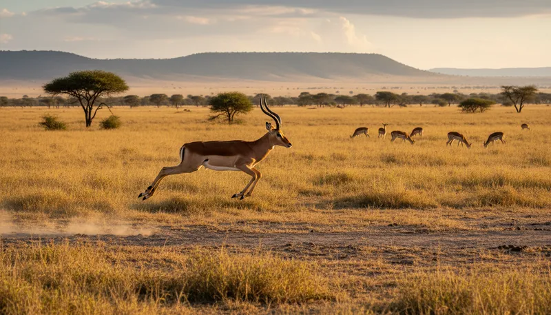 Illustration of antelope: A swift, grazing animal with long legs.