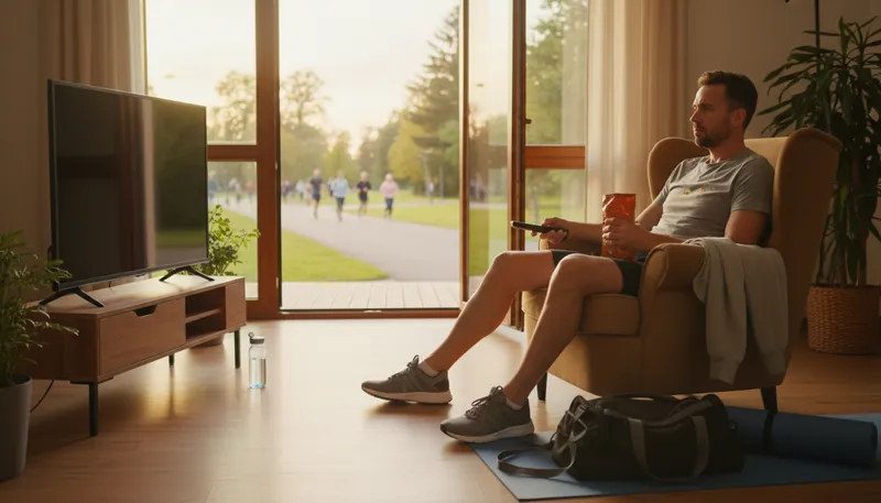 Illustration of sit on one's ass: Be inactive or lazy.