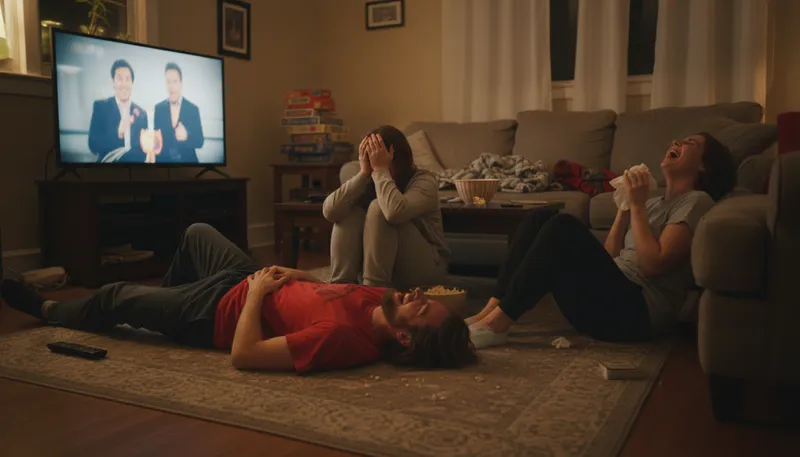 Illustration of sitcom: A television show featuring humorous situations.