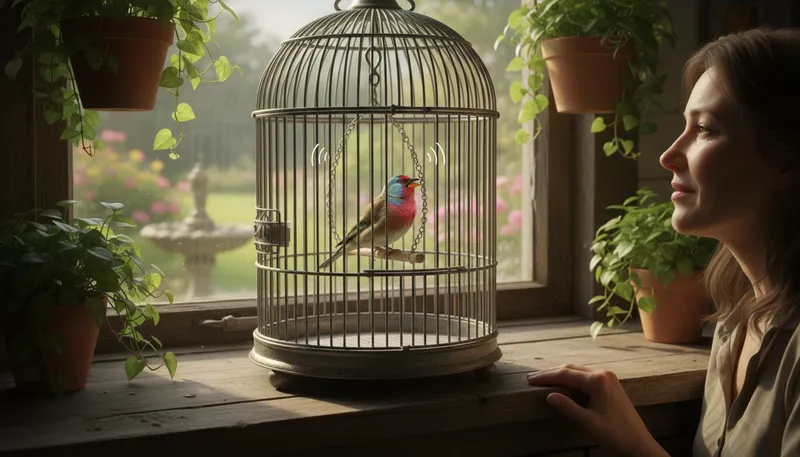 Illustration of captivity: The state of being kept or confined.
