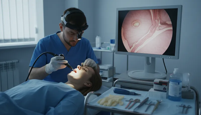 Illustration of esophagus: Tube connecting throat to stomach.