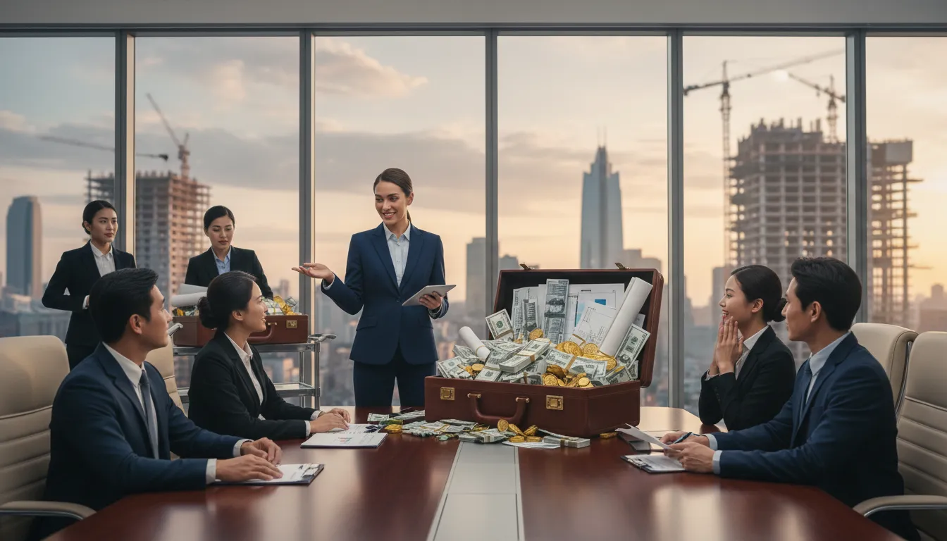 Illustration von deep pockets: having a lot of money or resources