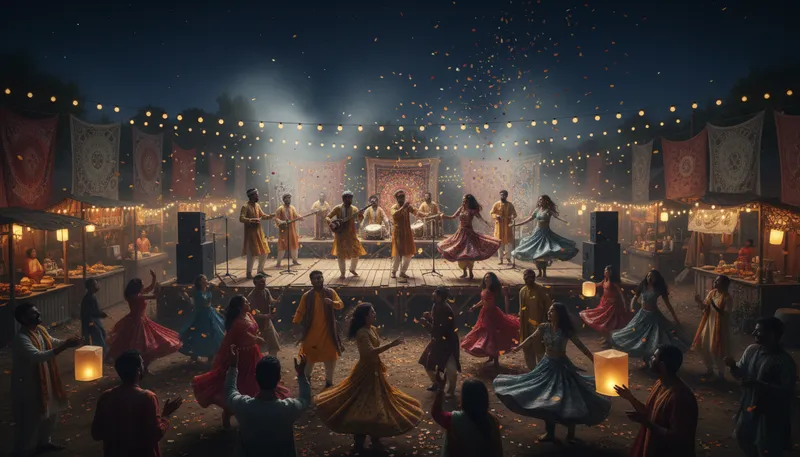 Illustration of mela: A festival or fair, often cultural.