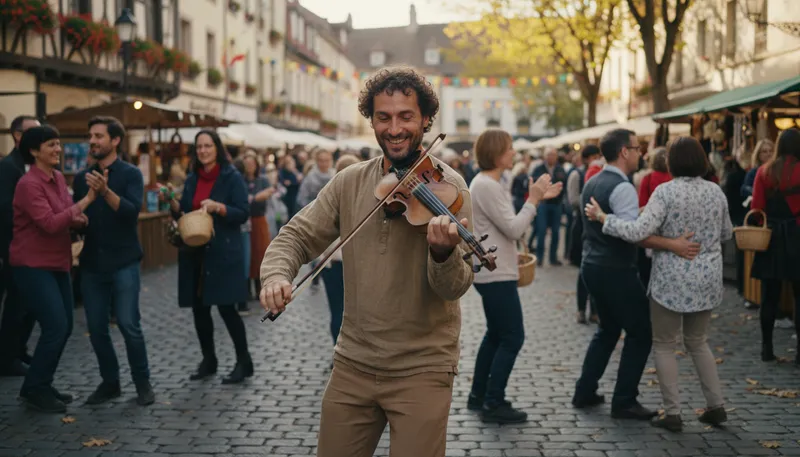Illustration of fiddler: A musician who plays the violin.