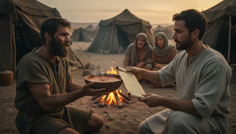 Illustration of esau: A biblical figure known for his birthright.