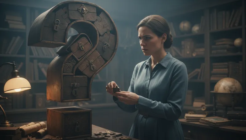 Illustration of riddle wrapped in an enigma: something very mysterious or confusing