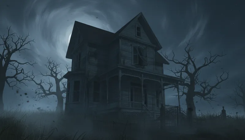 Illustration of spooky: Strange, frightening, or eerie.