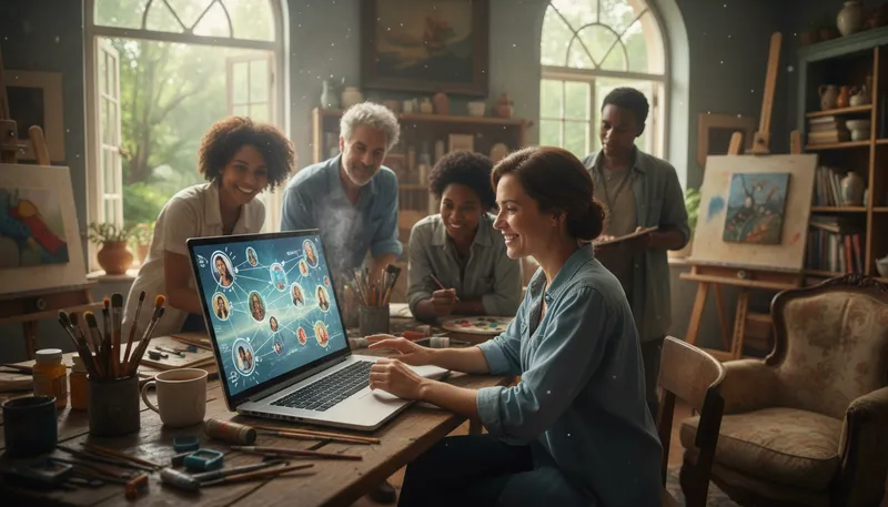 Illustration of ning: A platform for creating social networks.