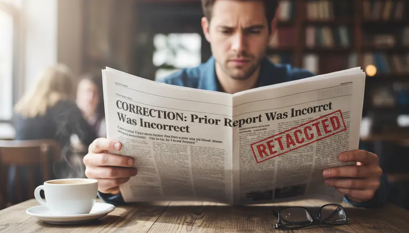 Illustration of retraction: The act of withdrawing a statement or claim.