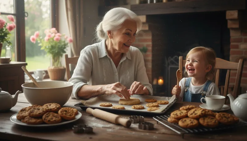 Illustration of grandma: A child's term for their grandmother.