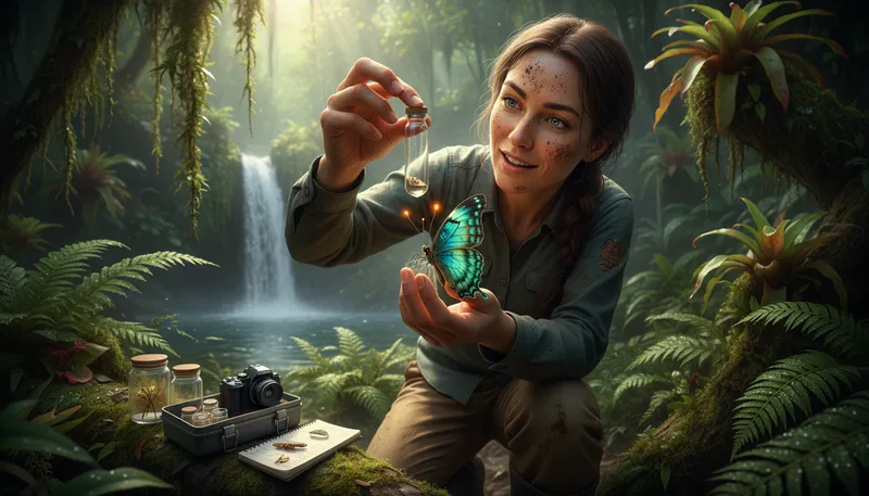 Illustration of scientist: A person who studies the natural world.