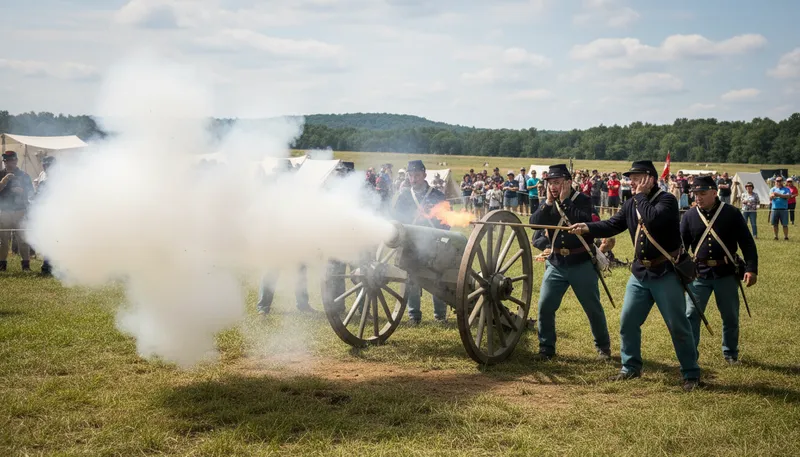 Illustration of cannon: a large gun that shoots projectiles