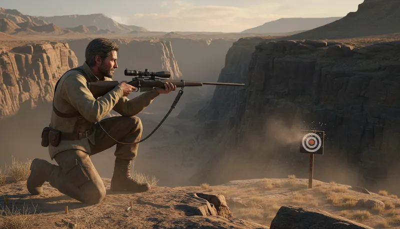 Illustration of sharpshooter: A person skilled at shooting accurately.