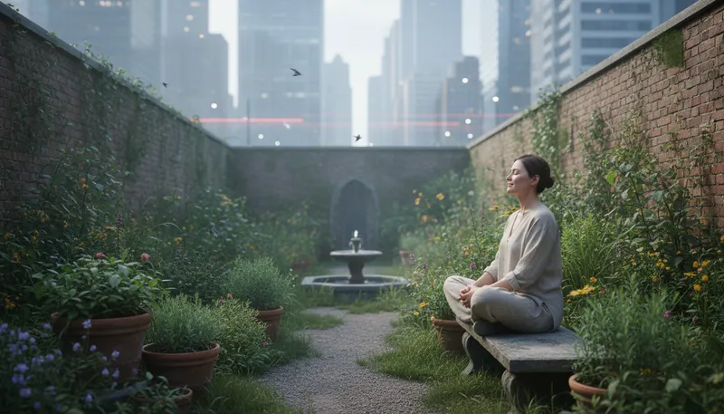 Illustration of tranquility: a state of calm and peace.
