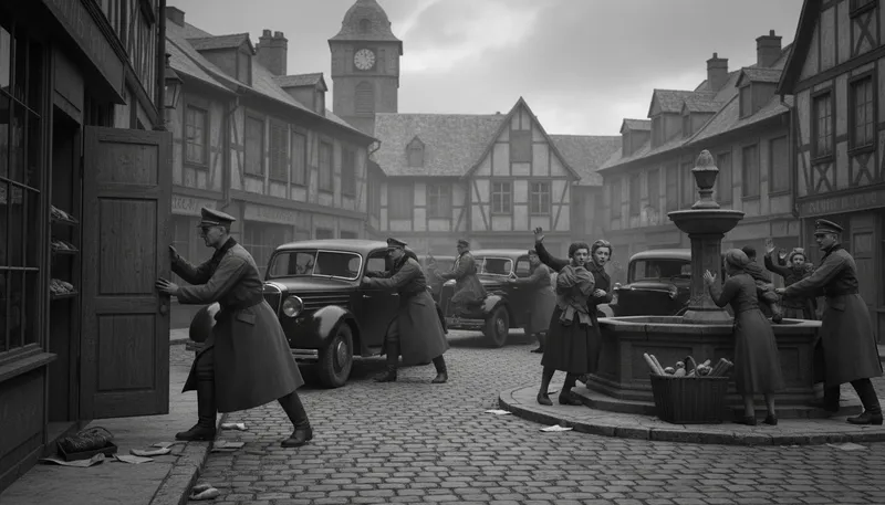 Illustration of gestapo: Nazi secret police known for brutal tactics.