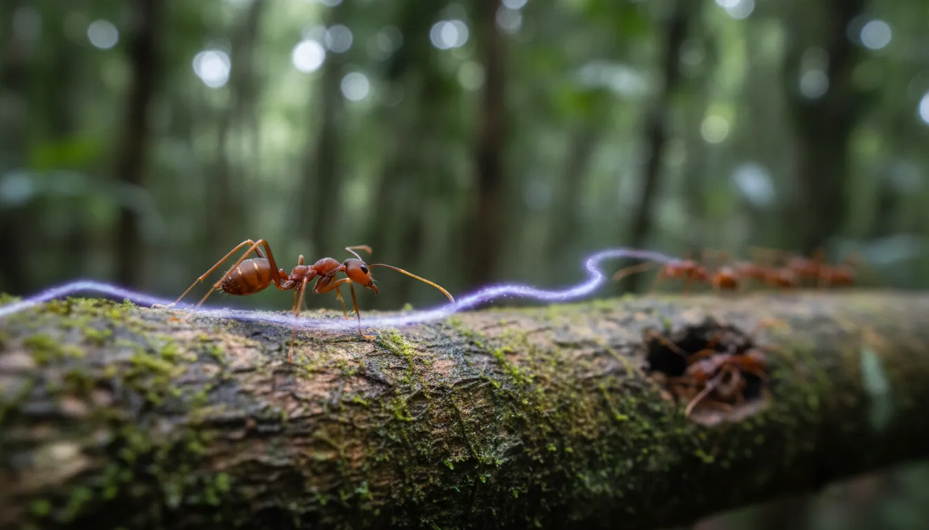 Ilustração de pheromone: A chemical signal affecting behavior between individuals.