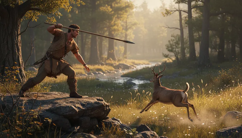 Illustration of spear: A long weapon with a pointed tip.