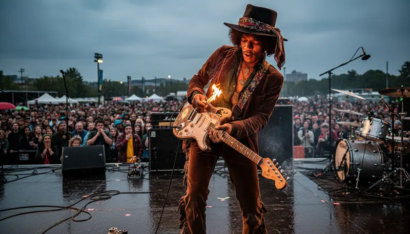 Illustration of hendrix: A surname, often associated with a musician.