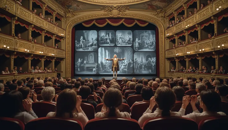 Illustration of amadeus: A reference to the composer Mozart.