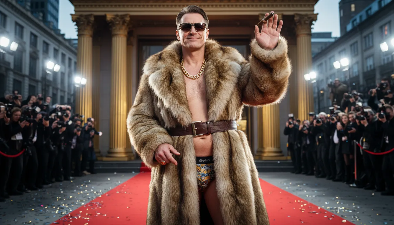 Illustration von all fur coat and no knickers: Superficially attractive but lacking substance.