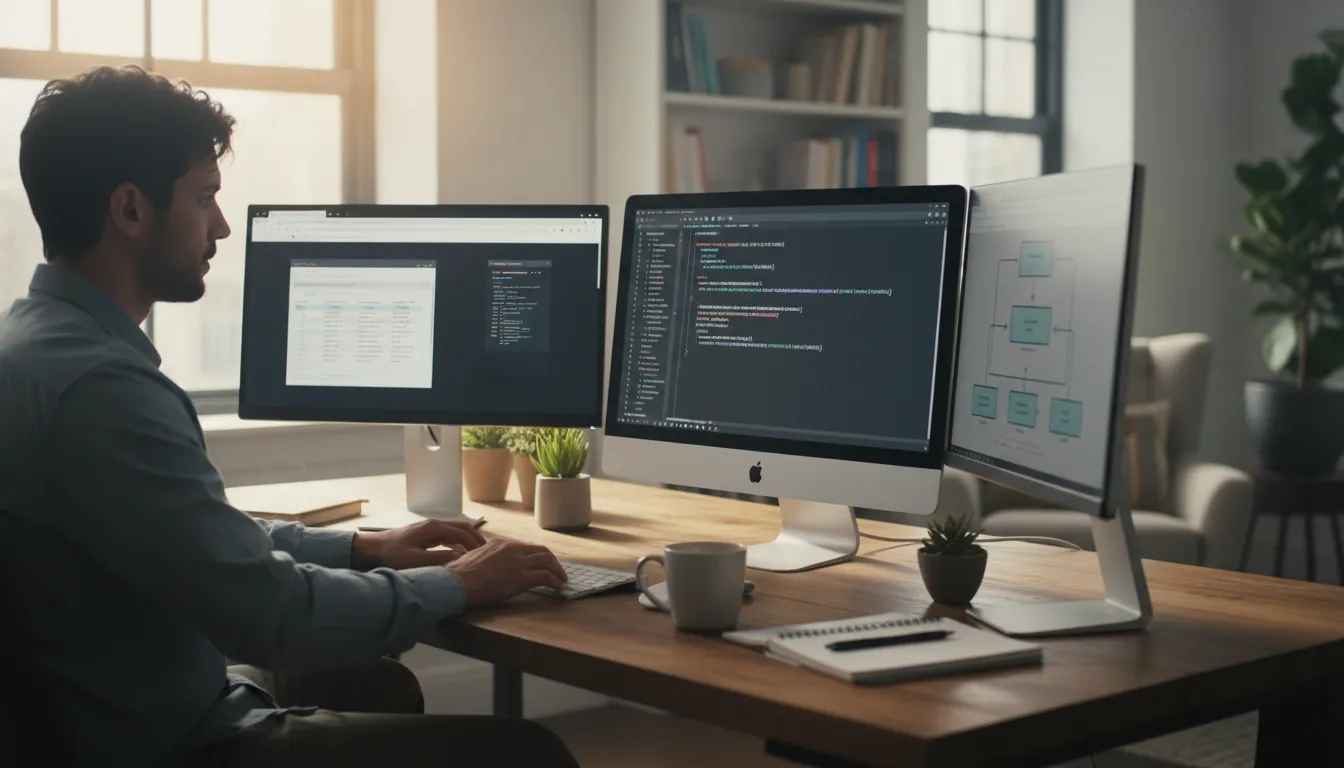 Ilustrasi XML: A coding language that structures data using custom tags.