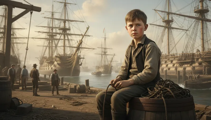 Illustration of when adam was an oakum boy in chatham dockyard: Referring to a very distant past at a specific place.